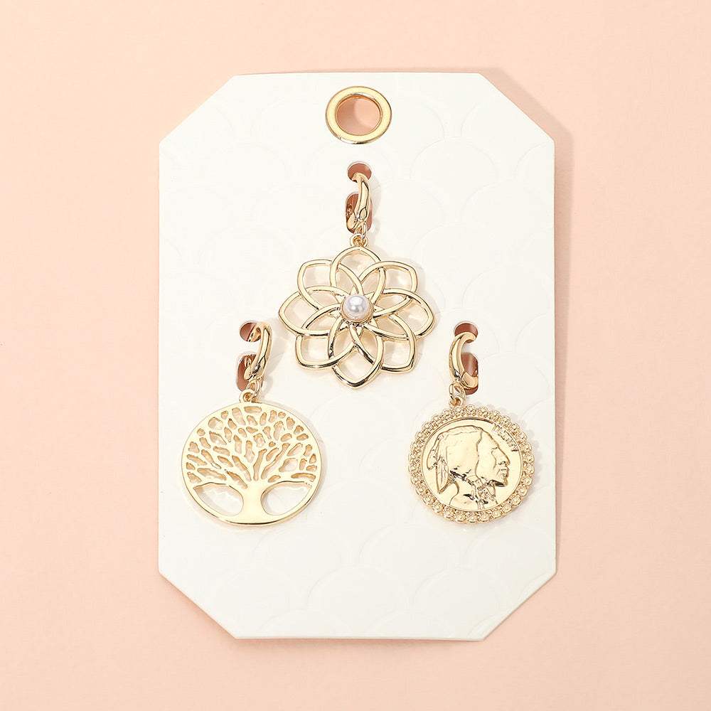 3PCS - Flower Tree of Life Coin Pendant Charm Set - Madeline Love - Flyclothing LLC