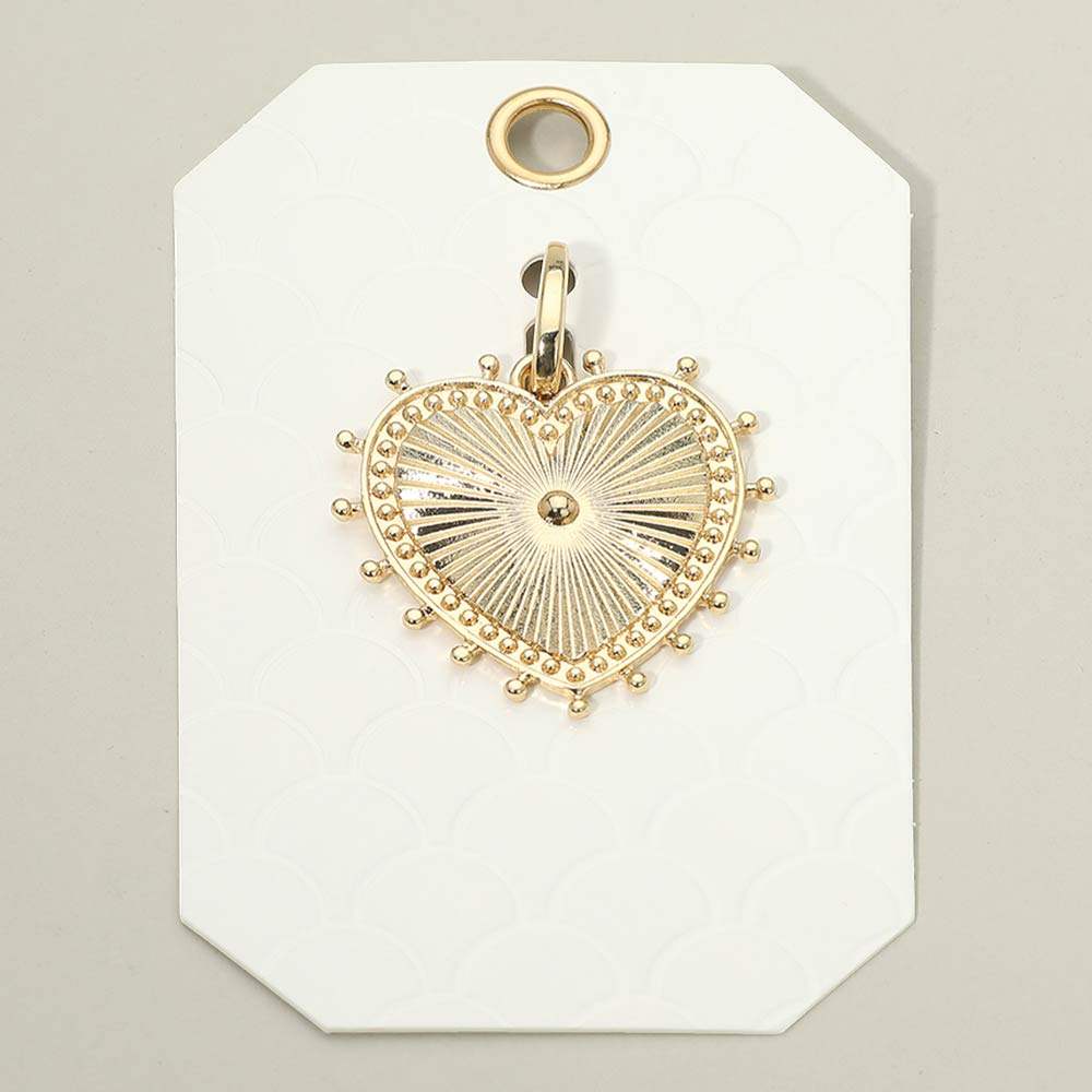 Textured Metal Sunburst Heart Pendant - Madeline Love - Flyclothing LLC