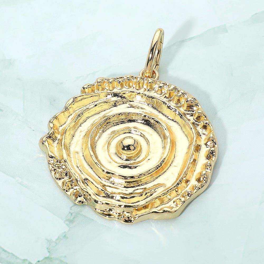 Organic Textured Metal Spiral Pendant Charm - Madeline Love - Flyclothing LLC