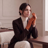 P2666 (orange) – Women’s unlined Italian lambskin leather dress gloves