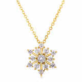 Contemporary Gold Plated CZ Snowflake Necklace - JGI