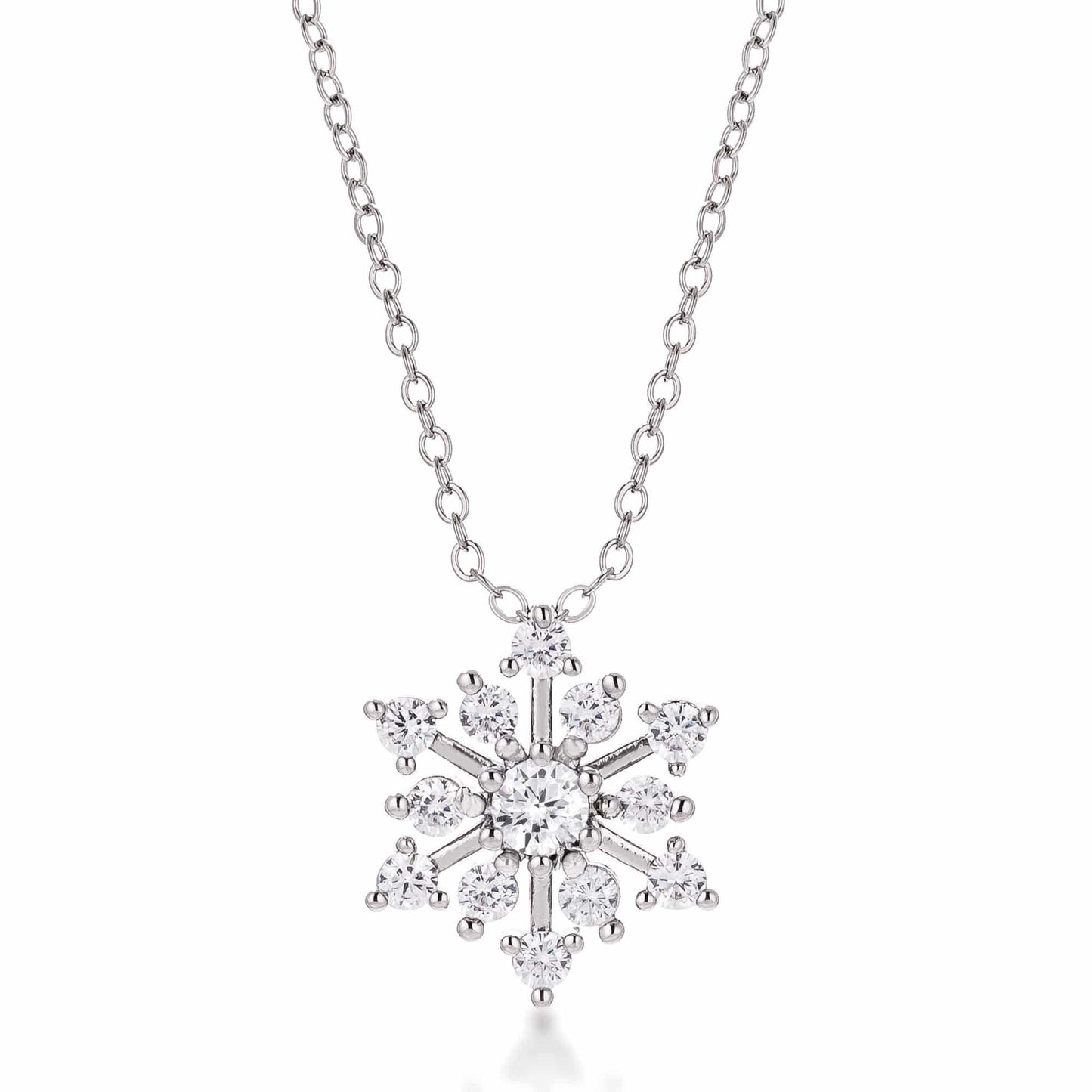 Contemporary CZ Snowflake Necklace - JGI - Flyclothing LLC