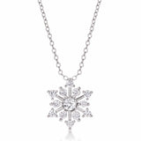 Contemporary CZ Snowflake Necklace - JGI