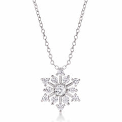 Contemporary CZ Snowflake Necklace - JGI