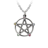 Alchemy Gothic Wiccan Elemental Pentacle Necklace