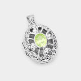 CZ Oval Accented Filigree Metal Locket Pendant - Madeline Love - Flyclothing LLC