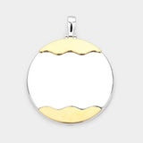 Wave Detailed Metal Round Pendant - Madeline Love - Flyclothing LLC