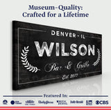 Bar and Grill Sign IV - Tailored Canvases - Flyclothing LLC