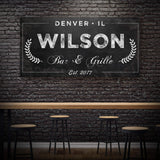 Bar and Grill Sign IV - Tailored Canvases - Flyclothing LLC