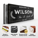 Bar and Grill Sign IV - Tailored Canvases - Flyclothing LLC
