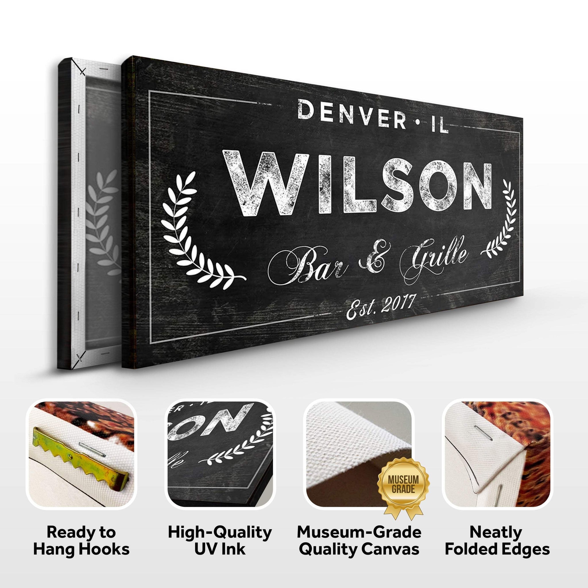 Bar and Grill Sign IV - Tailored Canvases - Flyclothing LLC