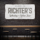 Whiskey And Wine Bar Sign - Tailored Canvases - Flyclothing LLC