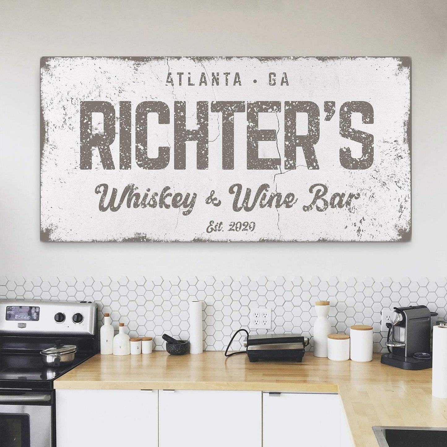Whiskey And Wine Bar Sign - Tailored Canvases - Flyclothing LLC
