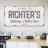 Whiskey And Wine Bar Sign - Tailored Canvases - Flyclothing LLC
