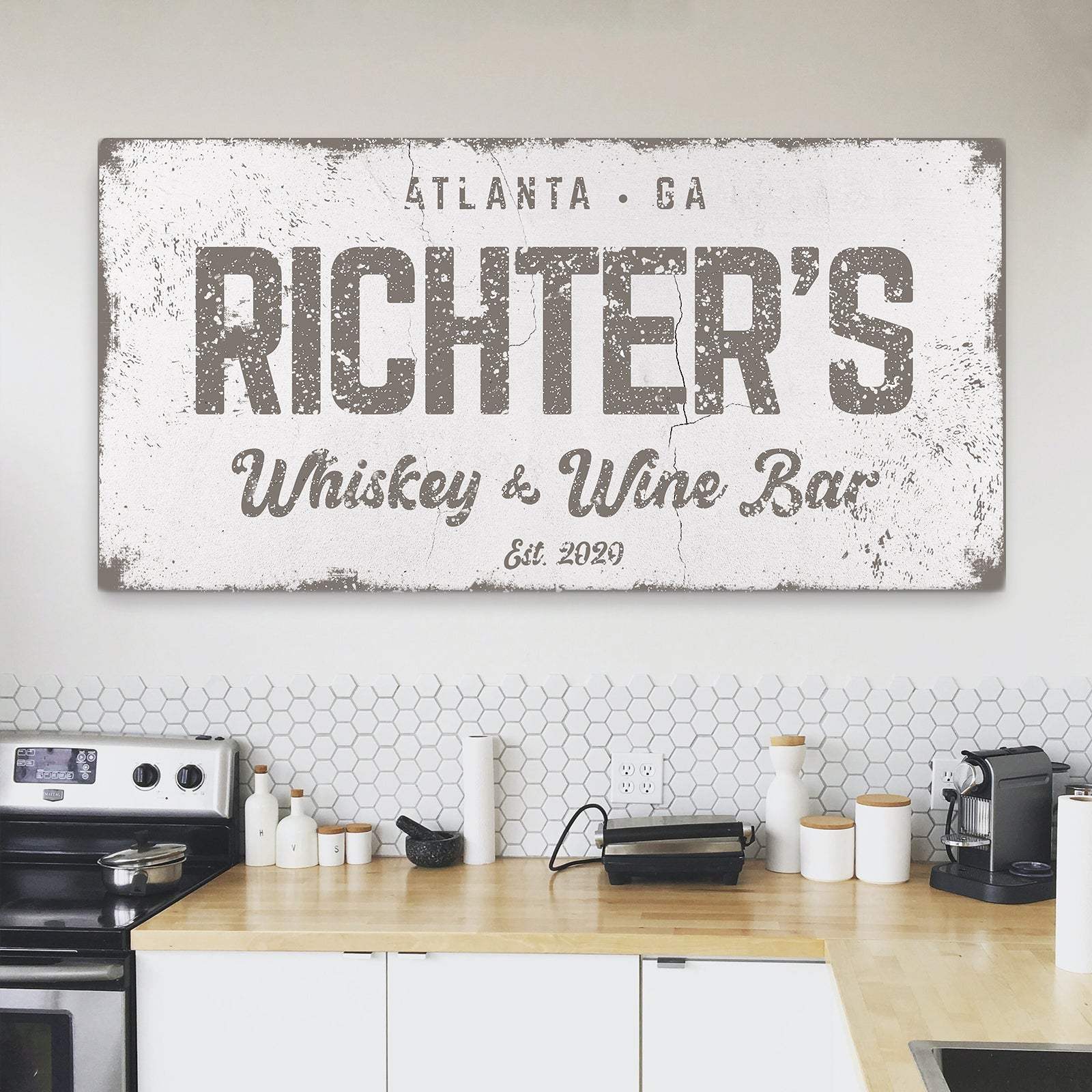 Whiskey And Wine Bar Sign - Tailored Canvases - Flyclothing LLC