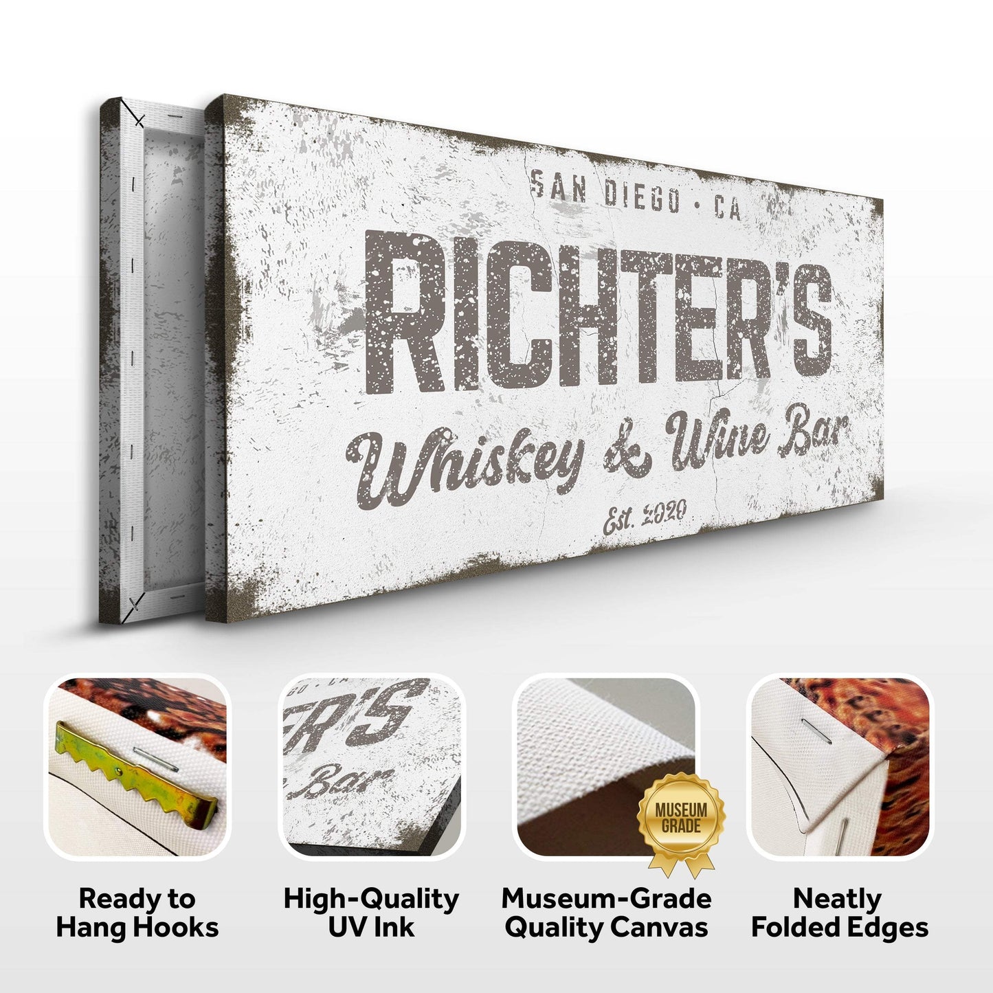 Whiskey And Wine Bar Sign - Tailored Canvases - Flyclothing LLC
