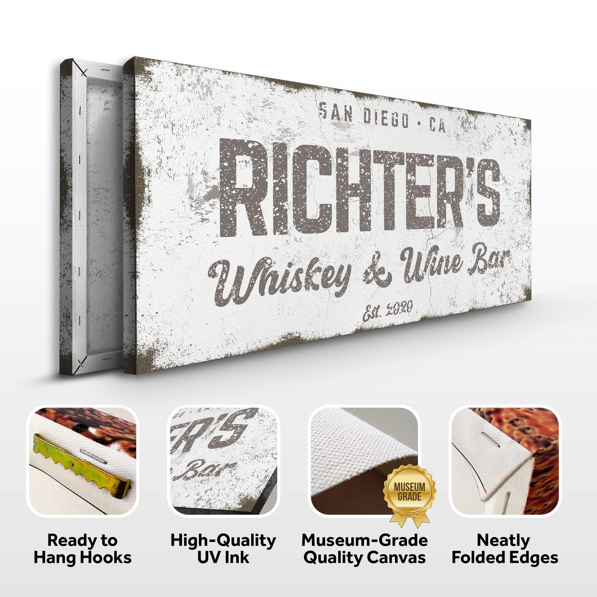 Whiskey And Wine Bar Sign - Tailored Canvases - Flyclothing LLC