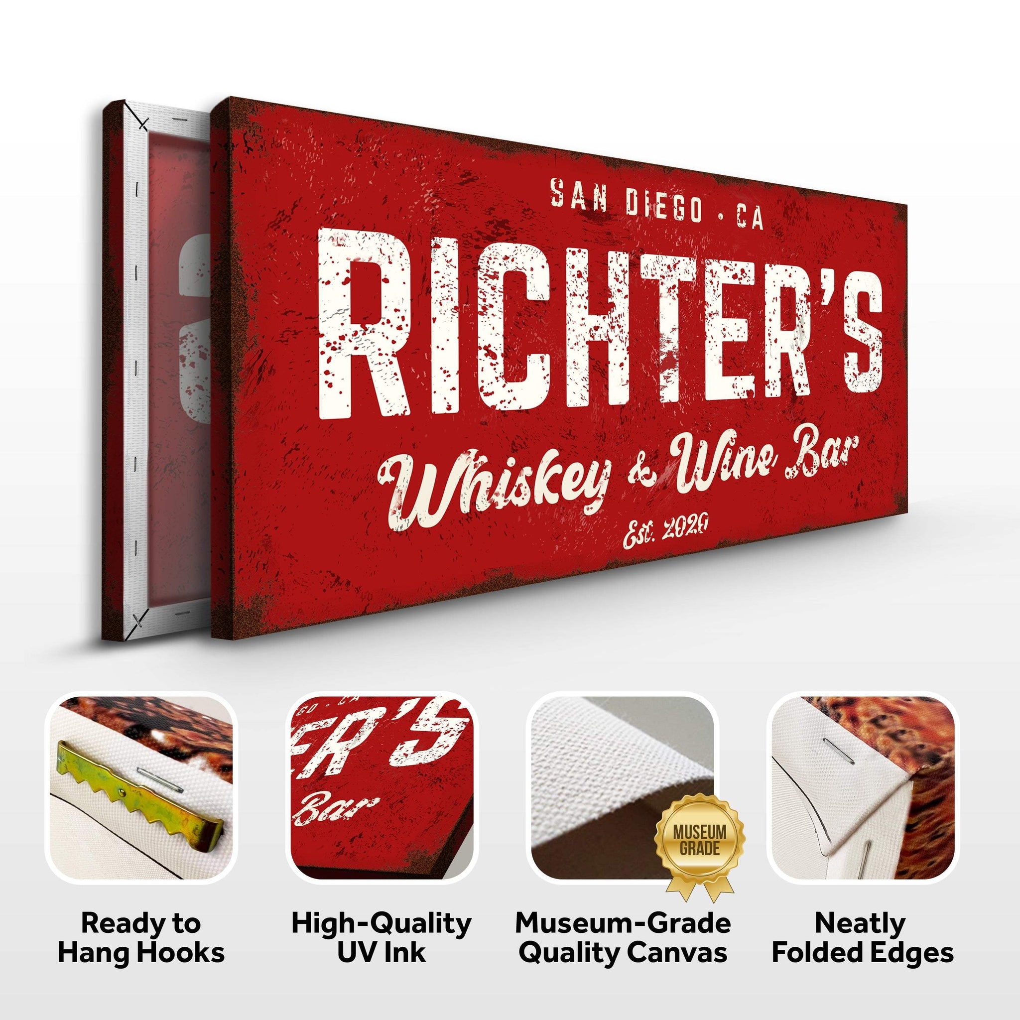 Whiskey And Wine Bar Sign III - Tailored Canvases - Flyclothing LLC