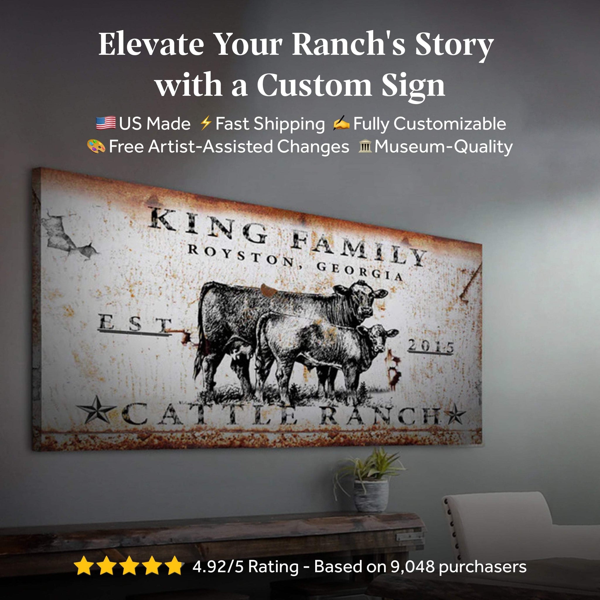 Cattle Ranch Sign - Tailored Canvases - Flyclothing LLC