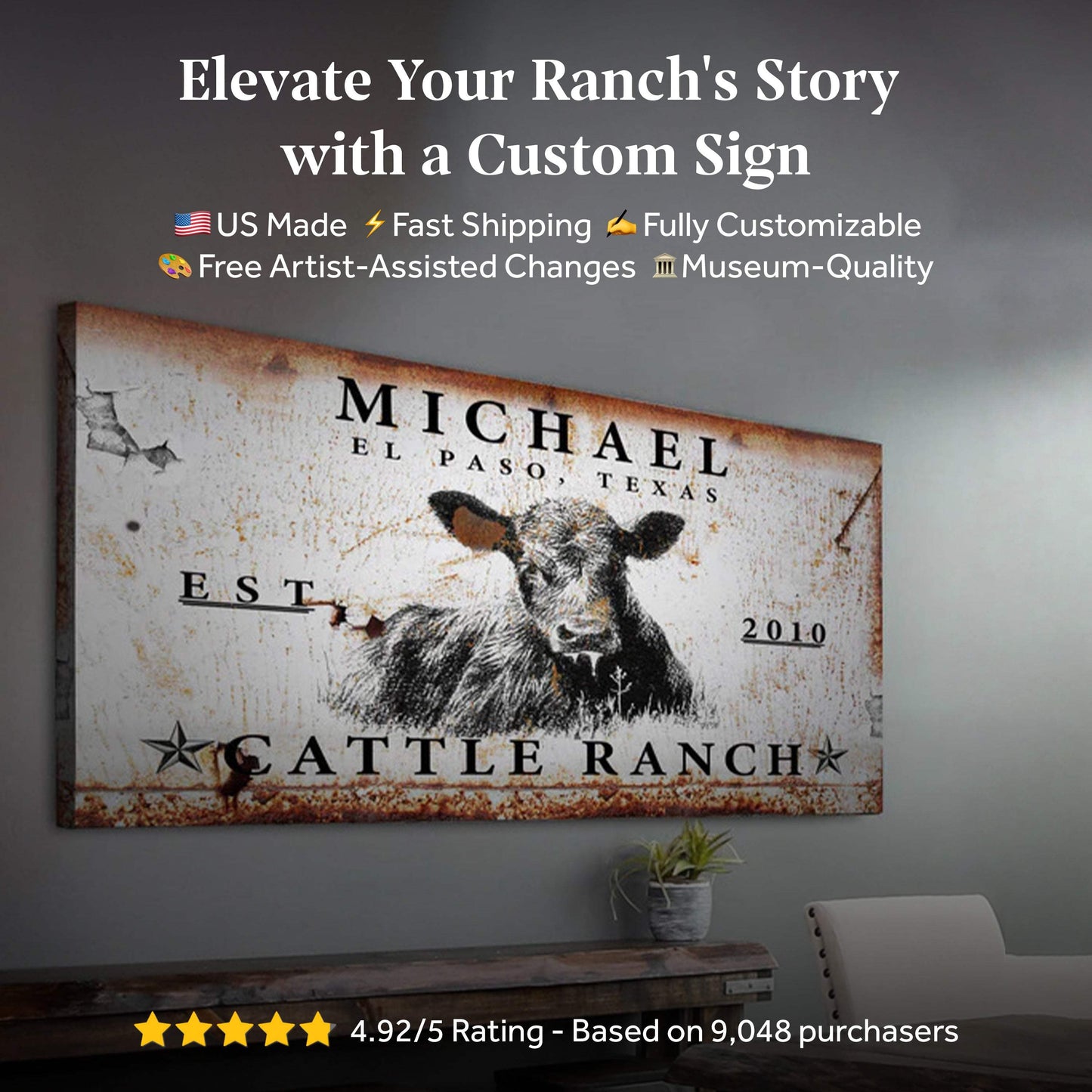 Cattle Ranch Sign X - Tailored Canvases - Flyclothing LLC