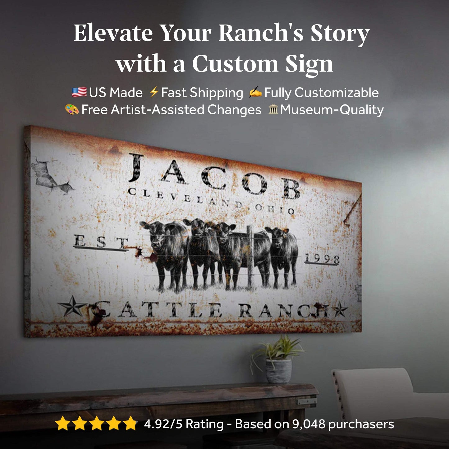 Cattle Ranch Sign - Tailored Canvases - Flyclothing LLC