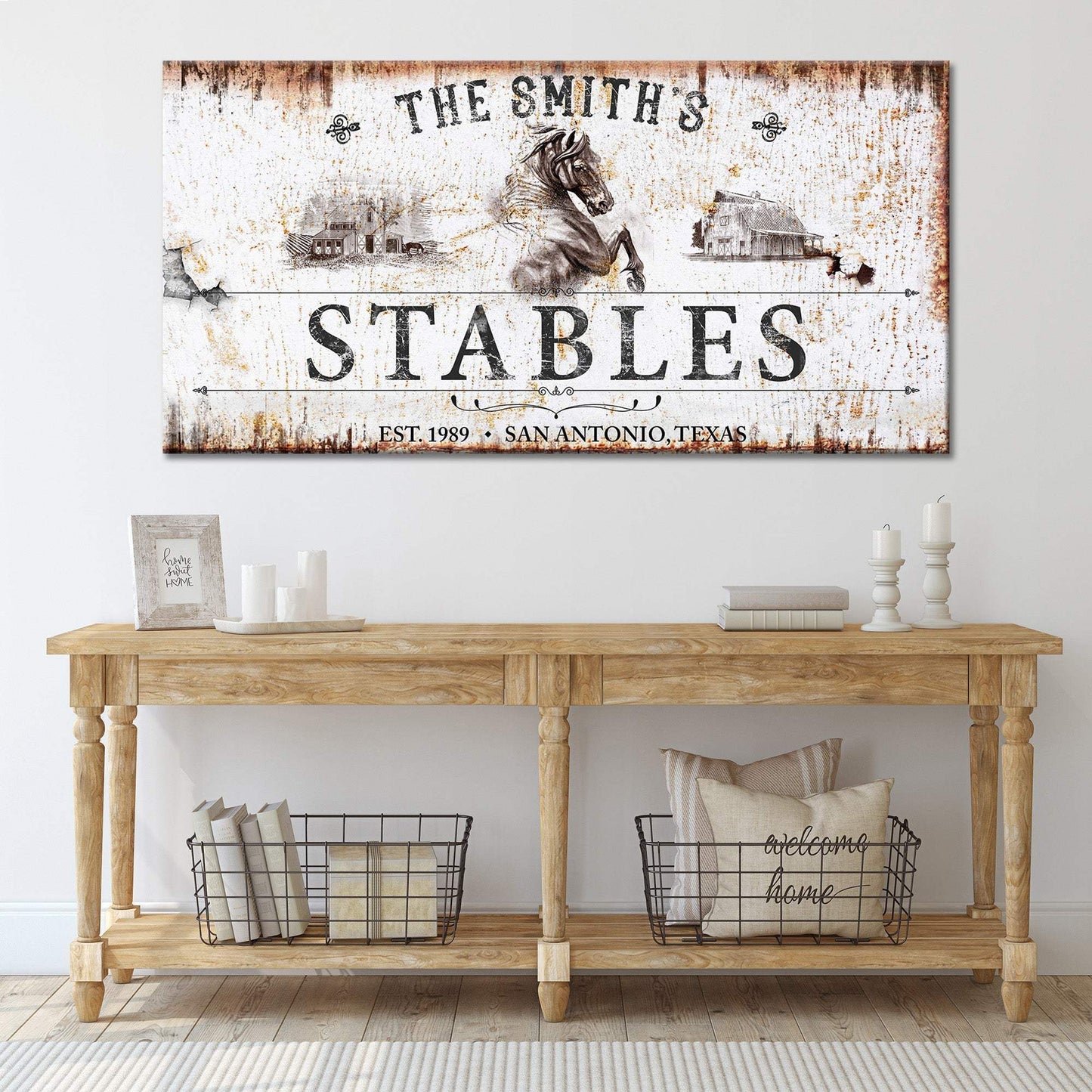 Rustic Stables Decor Sign - Tailored Canvases - Flyclothing LLC