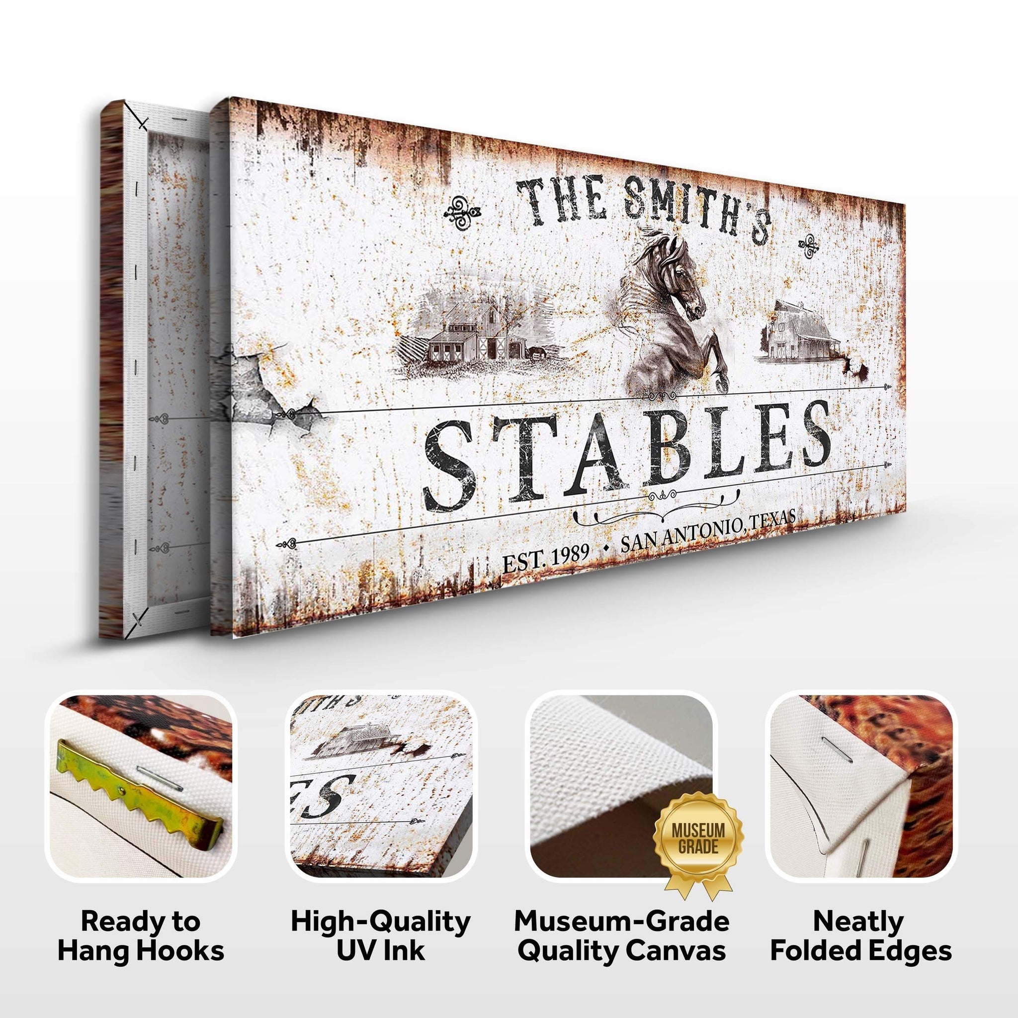 Rustic Stables Decor Sign - Tailored Canvases - Flyclothing LLC