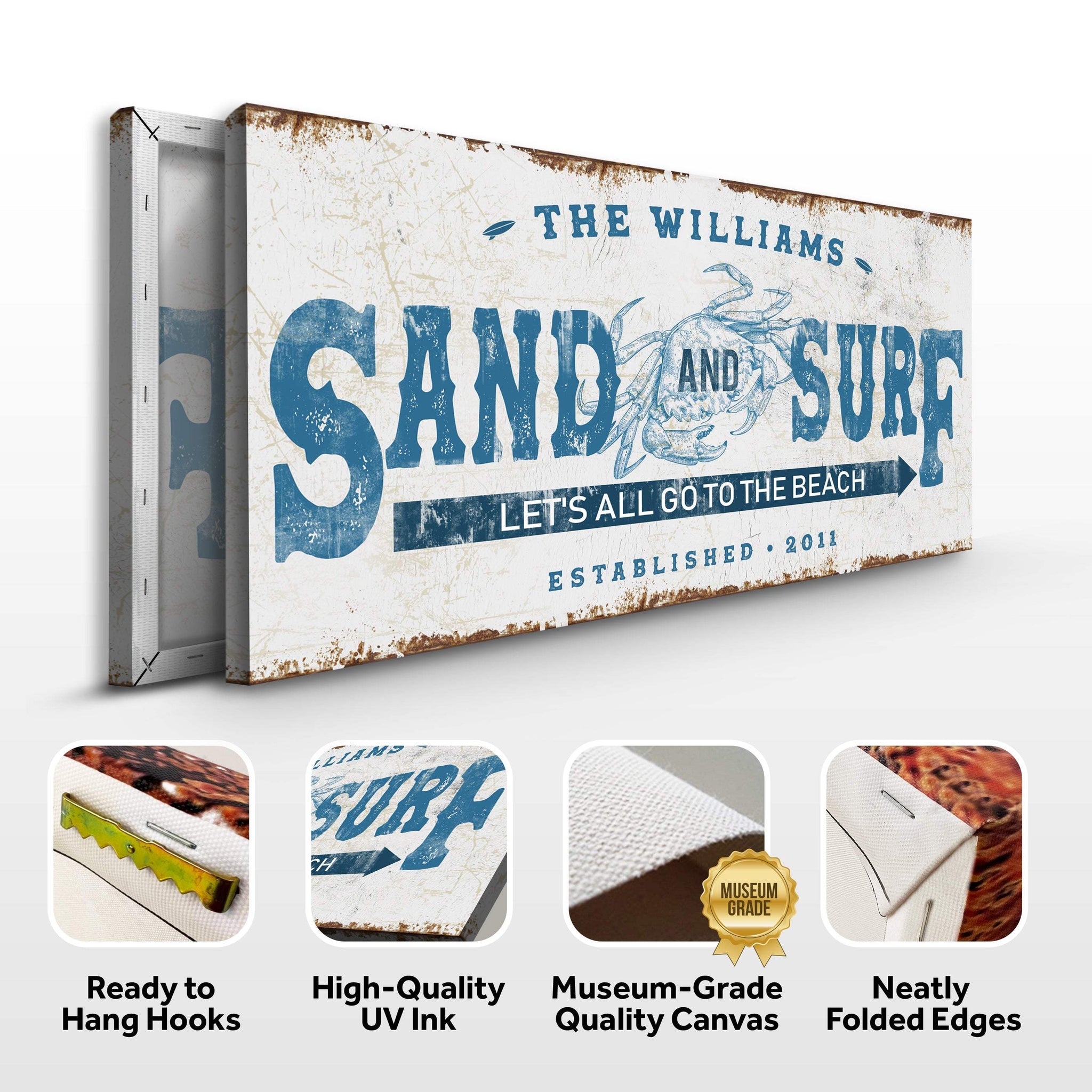 Sand And Surf Sign - Tailored Canvases - Flyclothing LLC