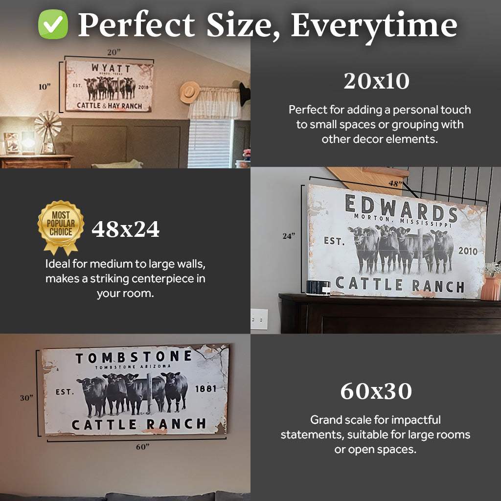 Cattle Ranch Rustic Sign - Tailored Canvases - Flyclothing LLC