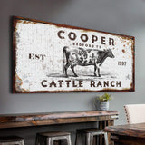 Personalized Cattle Ranch Rustic Sign II - Tailored Canvases - Flyclothing LLC