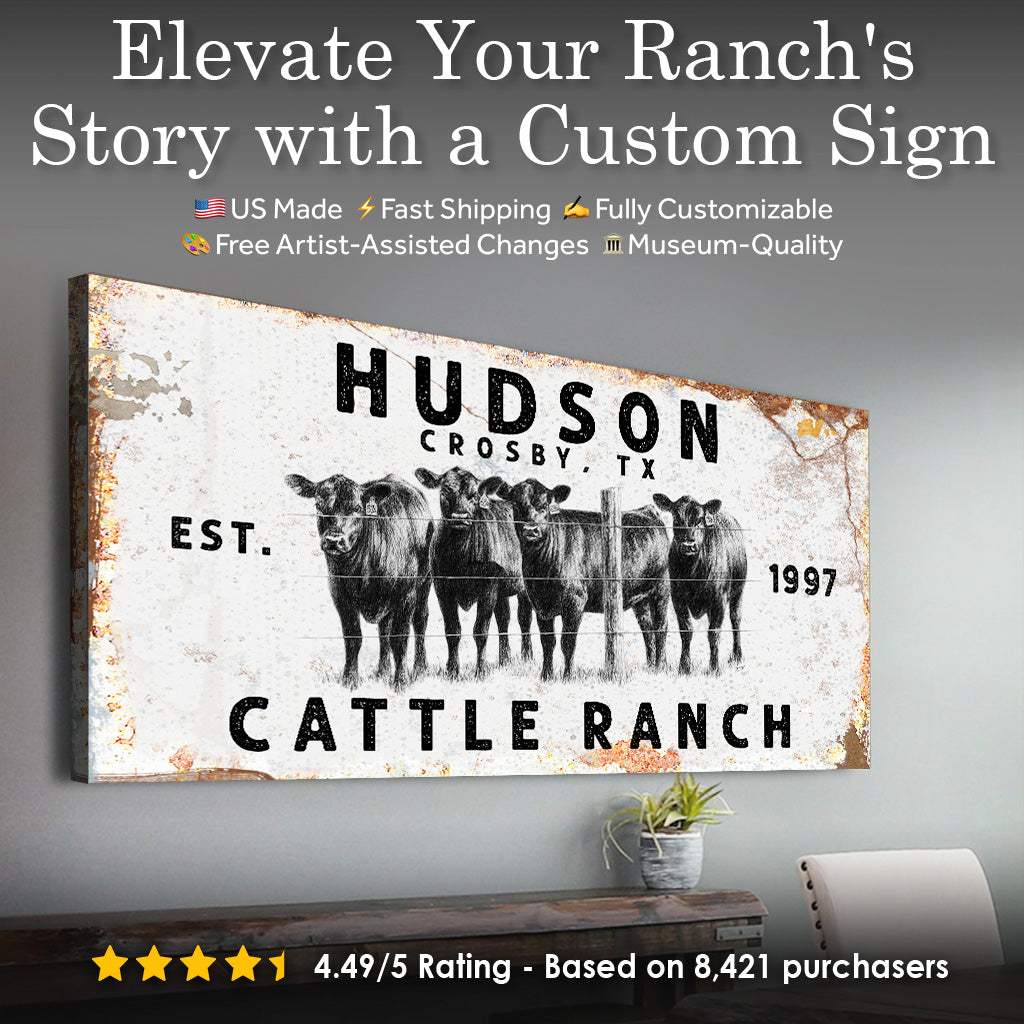 Cattle Ranch Rustic Sign - Tailored Canvases - Flyclothing LLC
