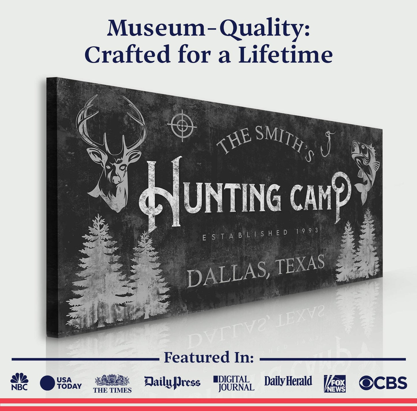 Fishing And Hunting Sign III - Tailored Canvases - Flyclothing LLC