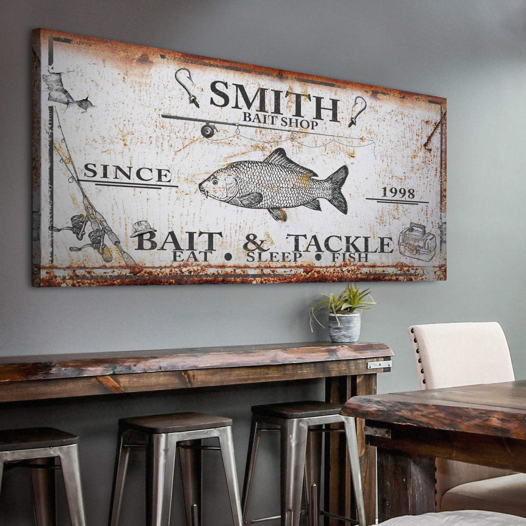 Bait and Tackle Sign III - Tailored Canvases - Flyclothing LLC
