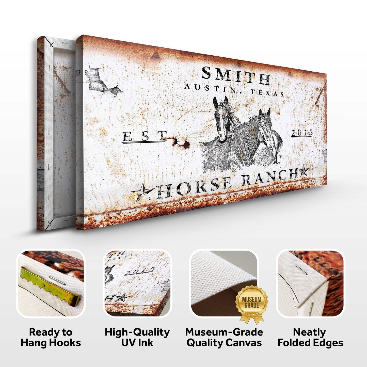 Rustic Horse Ranch Sign III - Tailored Canvases - Flyclothing LLC