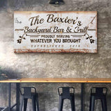 Backyard Bar & Grill Sign II - Tailored Canvases - Flyclothing LLC