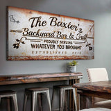 Backyard Bar & Grill Sign II - Tailored Canvases - Flyclothing LLC