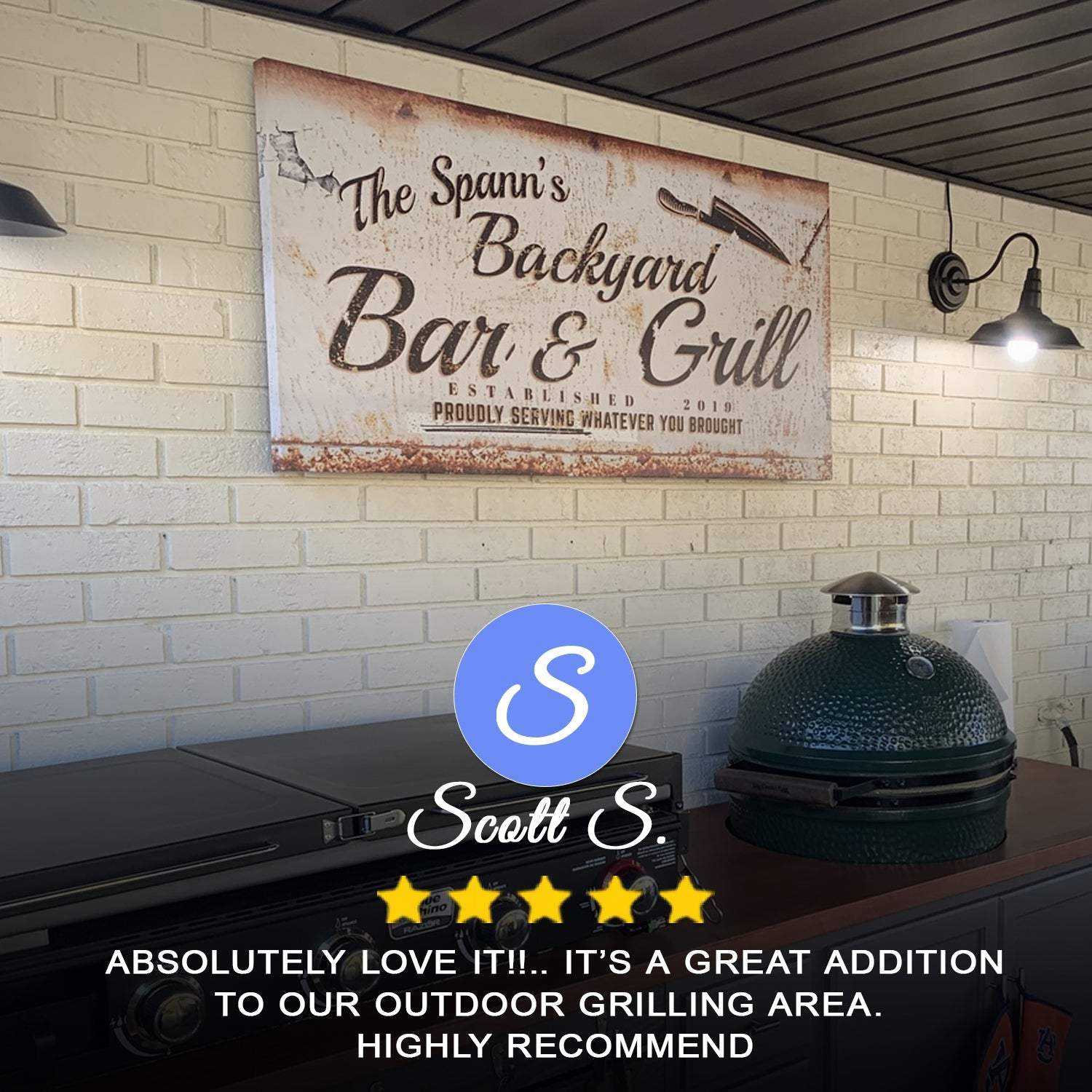 Backyard Bar & Grill Sign II - Tailored Canvases - Flyclothing LLC