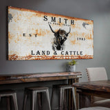 Land And Cattle Rustic Sign II - Tailored Canvases - Flyclothing LLC