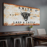 Land And Cattle Rustic Sign III - Tailored Canvases - Flyclothing LLC