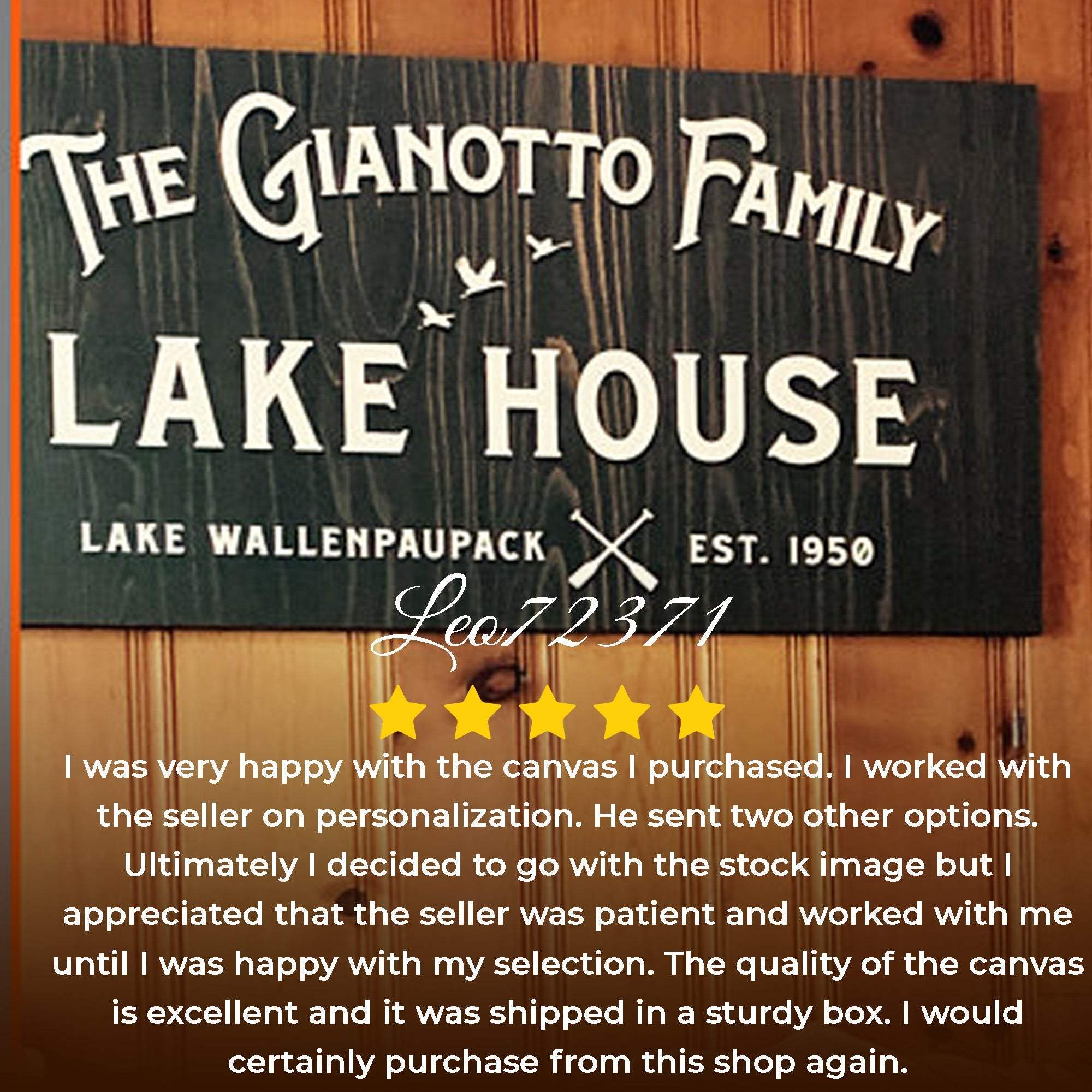 Rustic Family Lake House Sign - Tailored Canvases - Flyclothing LLC