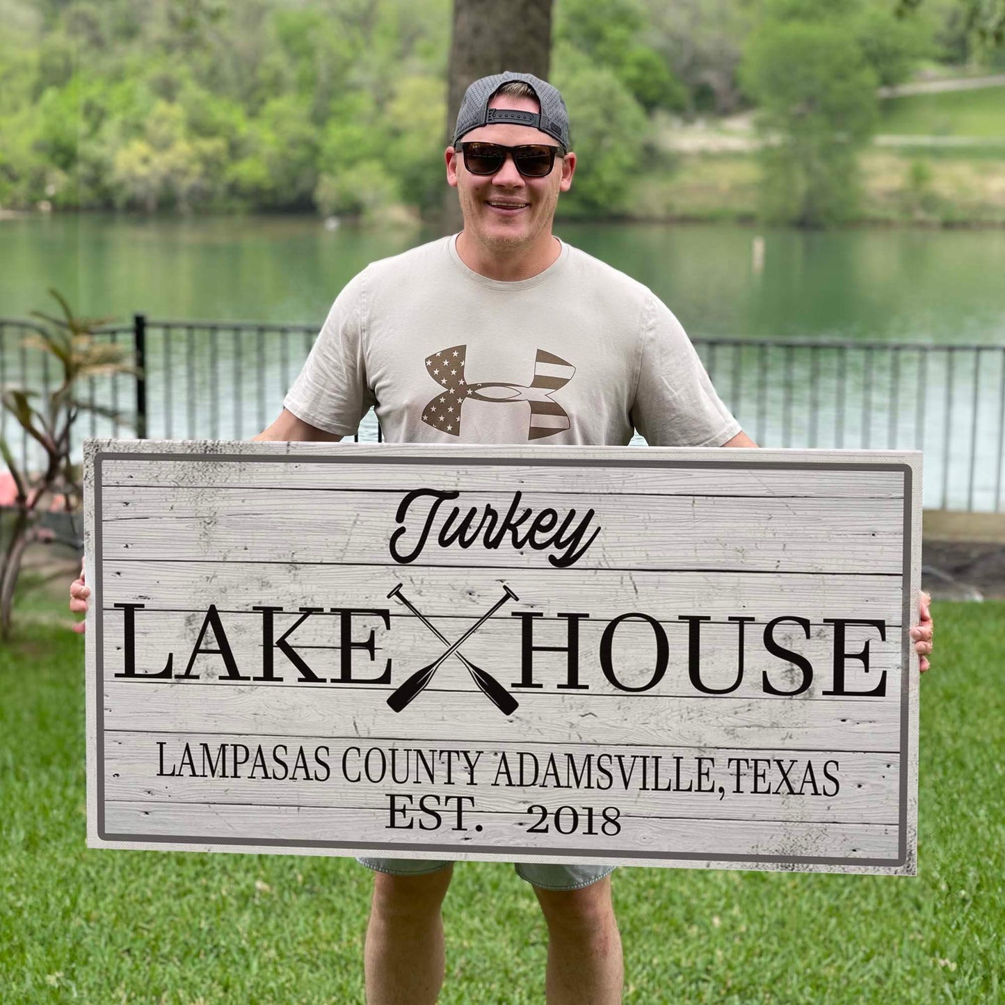 Family Lake House Paddle Sign - Tailored Canvases - Flyclothing LLC