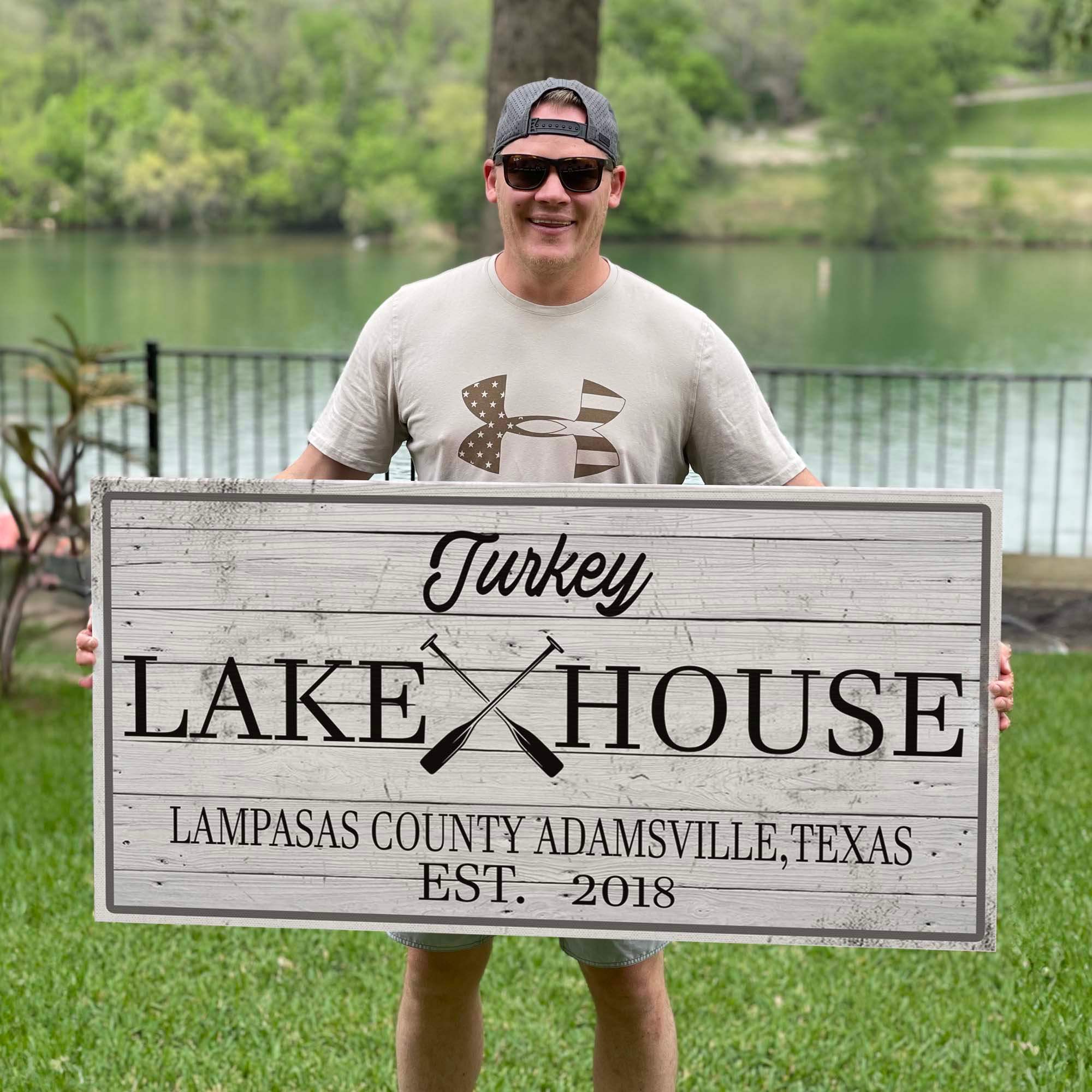 Family Lake House Paddle Sign - Tailored Canvases - Flyclothing LLC