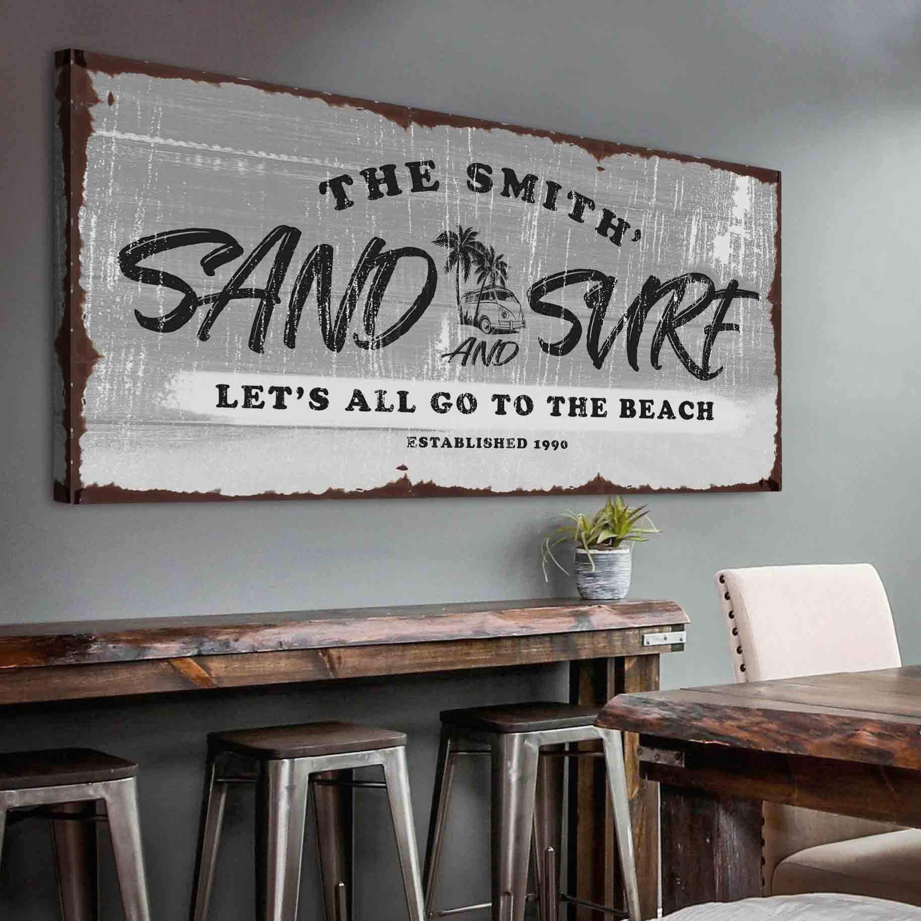 Sand and Surf Sign VI - Tailored Canvases - Flyclothing LLC