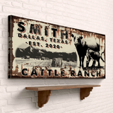Cattle Ranch Vintage Sign - Tailored Canvases - Flyclothing LLC
