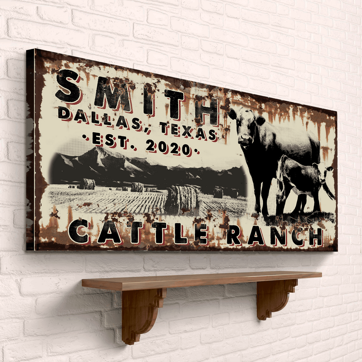 Cattle Ranch Vintage Sign - Tailored Canvases - Flyclothing LLC