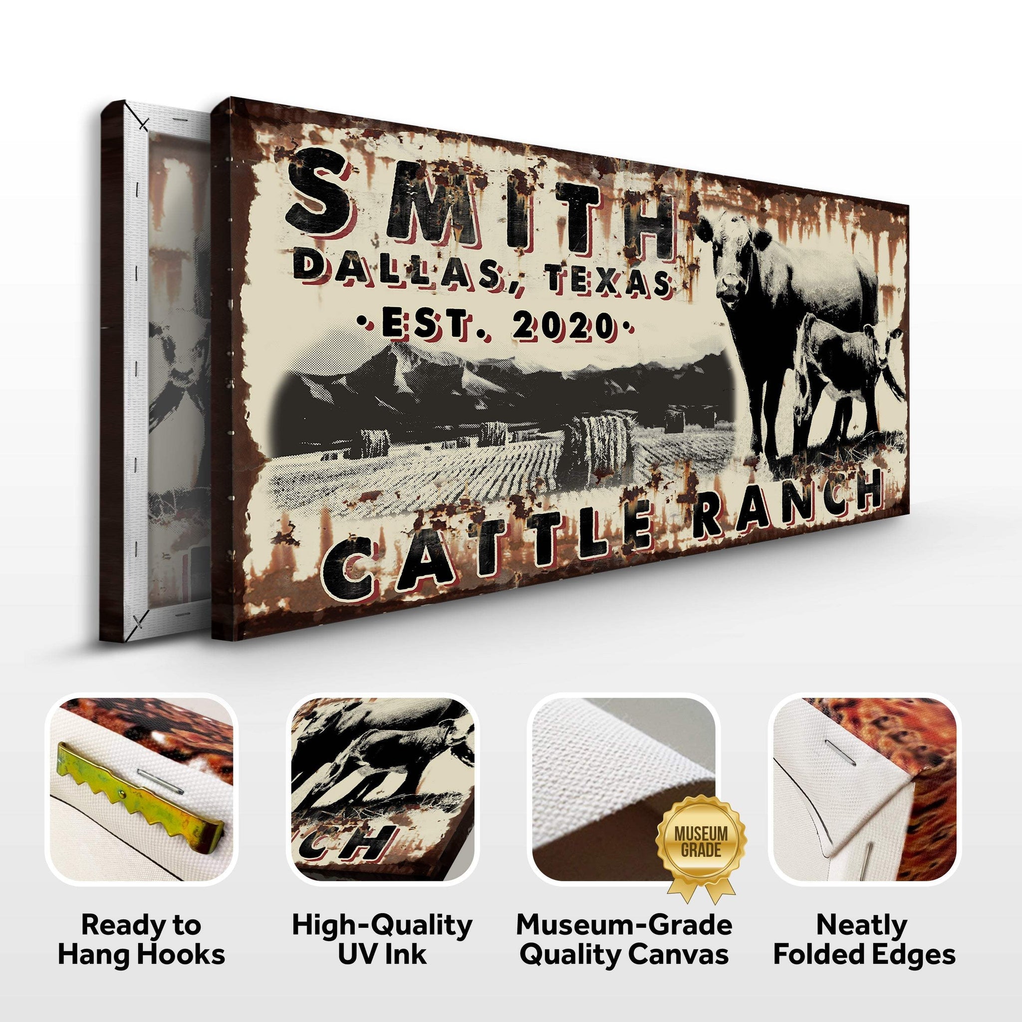 Cattle Ranch Vintage Sign - Tailored Canvases - Flyclothing LLC