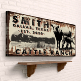 Cattle Ranch Vintage Sign - Tailored Canvases - Flyclothing LLC
