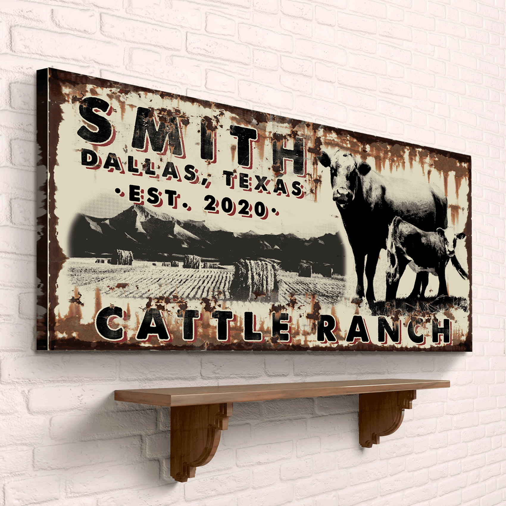 Cattle Ranch Vintage Sign - Tailored Canvases - Flyclothing LLC
