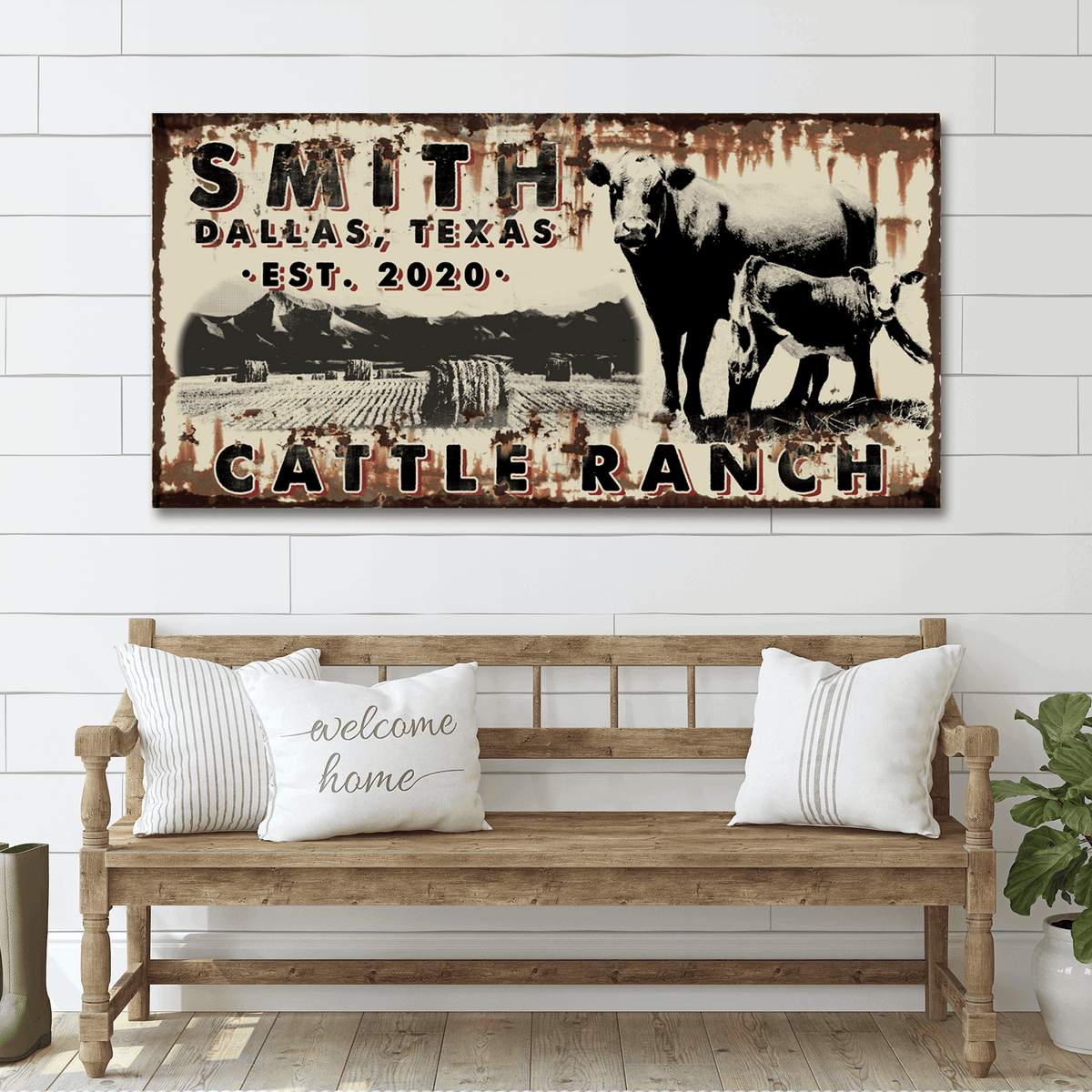 Cattle Ranch Vintage Sign - Tailored Canvases - Flyclothing LLC