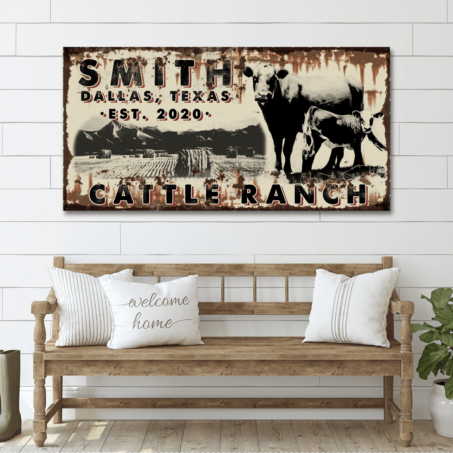 Cattle Ranch Vintage Sign - Tailored Canvases - Flyclothing LLC